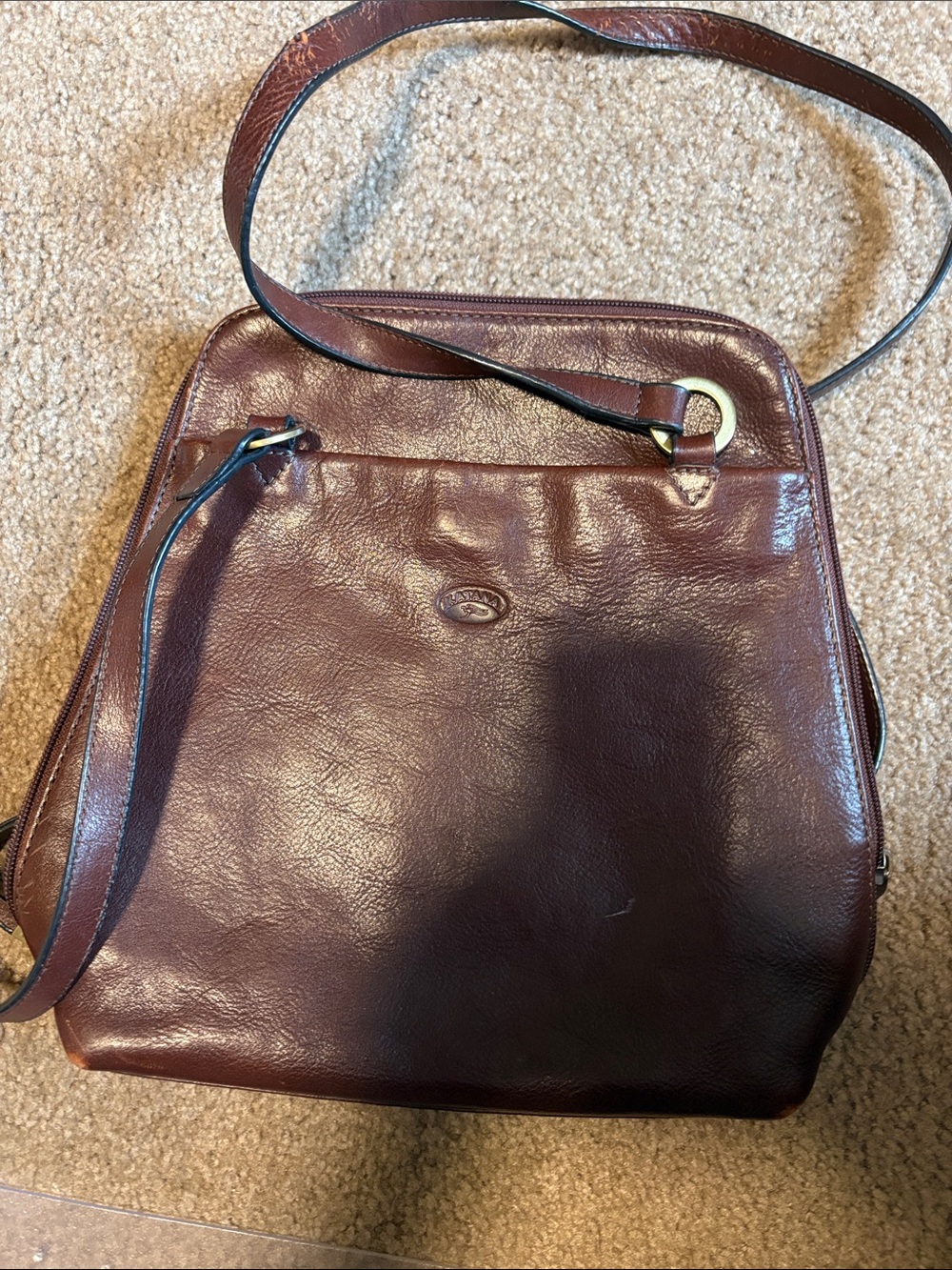 Women’s Leather convertible backpack shoulder bag in Deep Burgundy